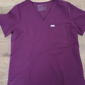 Figs Deep Purple Catarina Scrub Top